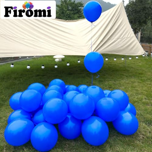 Image of Firomi Royal Blue Party Balloons 12-inch 100 Pack (with 3 Ribbons)