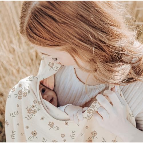 Image of Konssy Muslin Nursing Cover Up for Breastfeeding with Rigid Hoop