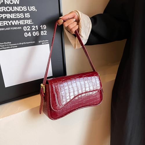 Image of Shoulder Bag for Women Trendy Purse PU Leather Hobo Handbags Clutch Saddle Bag with 2 Removable Stra