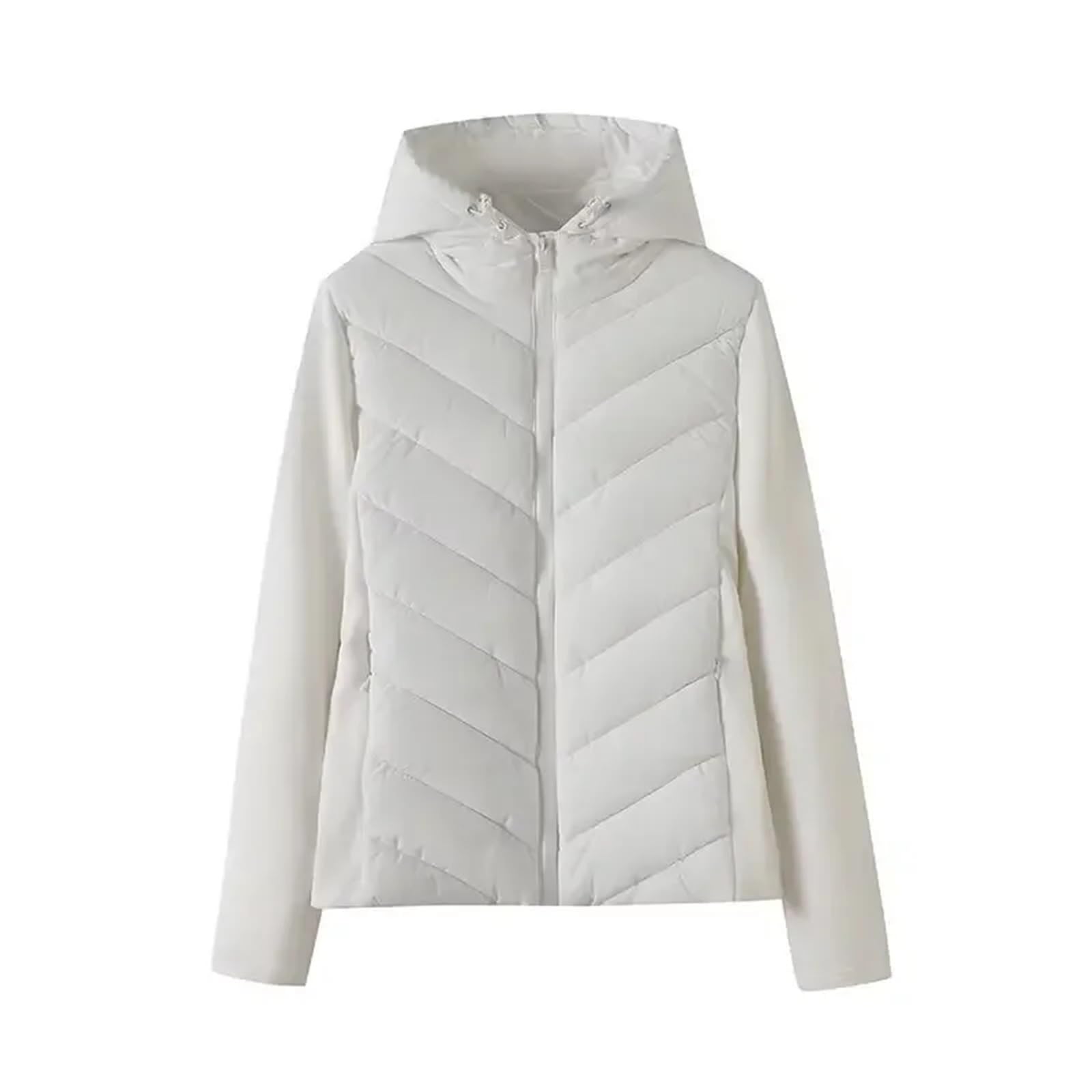 Gesteppte Kapuzenjacke for Damen, durchgehender Reißverschluss, weibliche Oberbekleidung Outdoor Aktivitäten