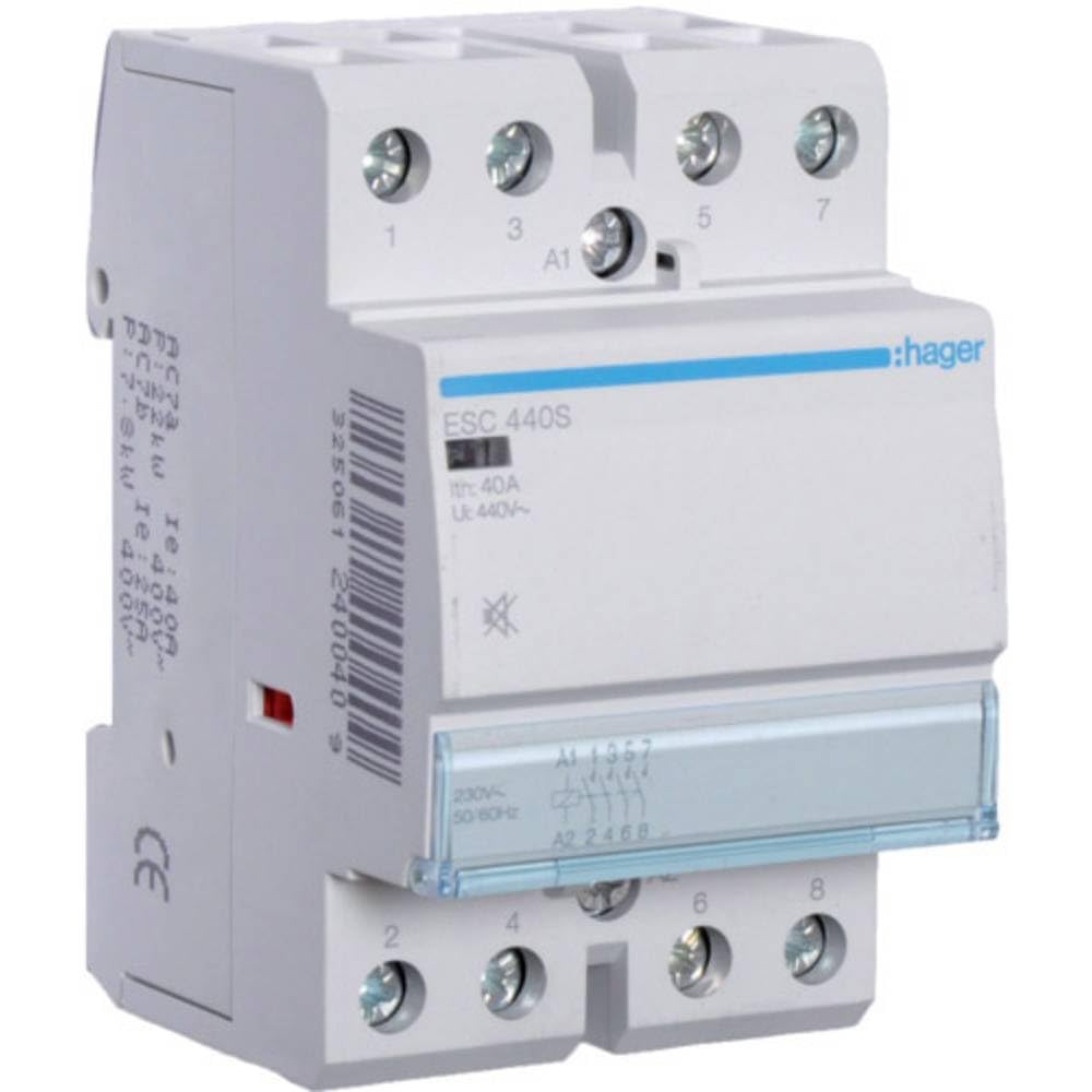 Hager - Esc440s - silenzioso contattore, 40a, 4no, 230v
