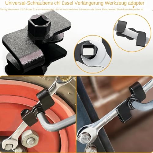 Adaptateur d'extension de clé avec trou 1/2" pour clé à molette - 6
