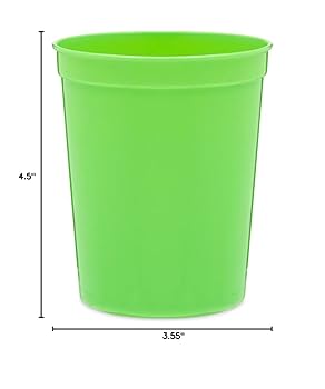24-Pack Hot Pink Stadium Cups - 16oz Reusable Plastic Tumblers For Parties
