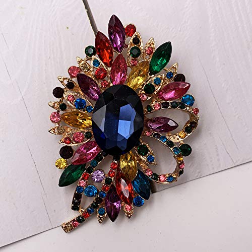 Image of SELOVO Big Large Flower Bow Brooch Scarf Decoration Brooch Pin Gold Tone