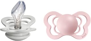 BIBS Couture Baby Pacifier 2-Pack | Made in Denmark | BPA Free Dummy Soother, Anatomical Nipple. Silicone, Size 2 (6-18 Months), Haze / Blossom