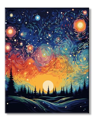 77iiAii Dipingere con i numeri, per adulti, fai da te, dipinto a mano, kit per pittura a olio, con 3 pennelli e vernice acrilica, kit per tela antipiega, 40 x 50 cm