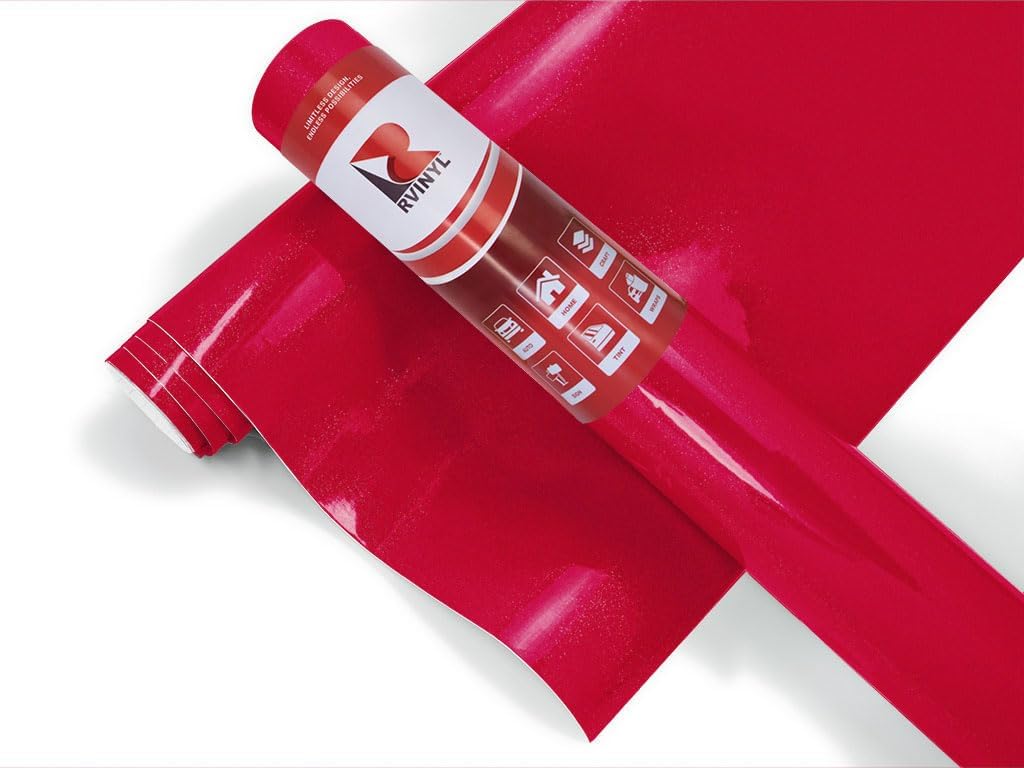 ORACAL 951 Red Metallic Gloss Permanent Adhesive Vinyl Roll for Craft and Sign Cutters (12in x 10ft Roll)