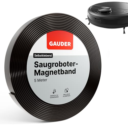 GAUDER Saugroboter Magnetband - Begrenzungsstreifen für Staubsauger Roboter - Virtuelle Wand kompatibel mit Neato Xiaomi Miele Vorwerk & Tesvor (5 m x 25 mm)