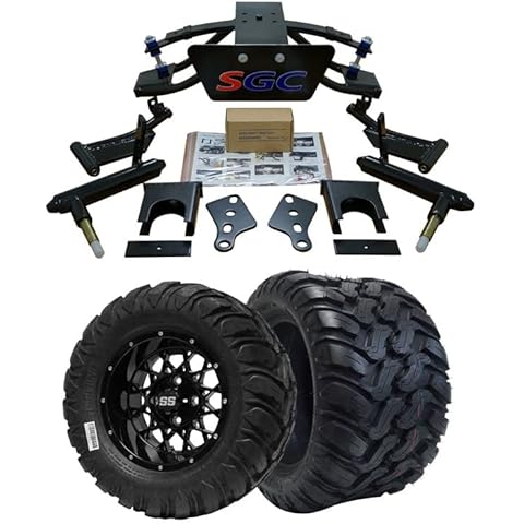 Hardcore Parts 6” Heavy Duty Double A-Arm Suspension Lift Kit for Club Car PRECEDENT Golf Cart (2004+) with 12" Black 'Venom' Wheels and 22"x11"-12" DOT rated Mud-Terrain/All-Terrain tires Cover
