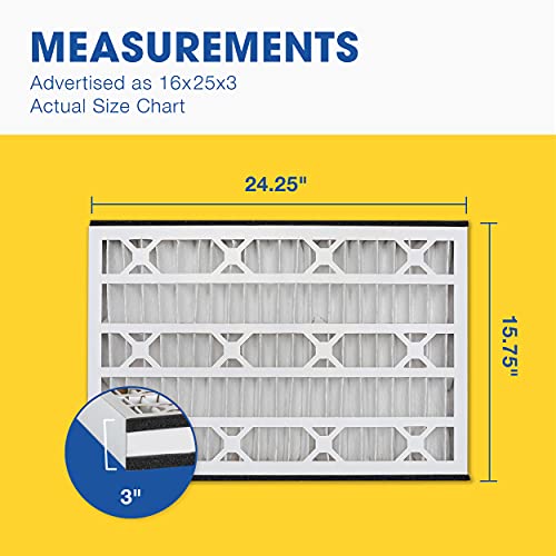 Image of Aerostar 16x25x3 MERV 11 Air Bear Replacement Pleated Air Filter, Made in the USA 15 3 /4 inch x 24 1 /4 inch x 3 inch, 3-Pack