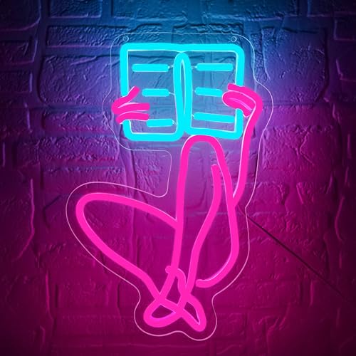 Image of Read Books Neon Sign for Wall Decor Reading Neon Light for Study Room Cave | Dimmable Led Neon,Teen Birthday Reading Gifts,5V USB Powered,Bookstore Bedroom Decor, Classroom Library Wall Art,16.9*9.8in