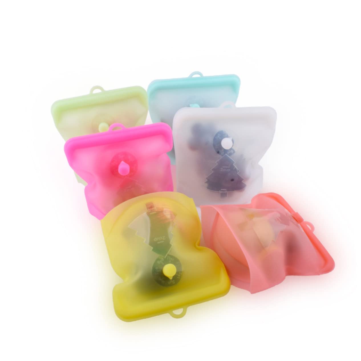 FRCOLOR 3pezzi Sacchetti Per Alimenti Riutilizzabili Silicone Di Borse Per Congelatore Impermeabili e Sigillabili Per Frutta Snack e Alimenti Freschi