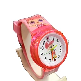 SS Traders Seven Lighst Cute Pink Analog Watch for Boys and Girls/Good Gift/Birthday Gift/Childrens Watch