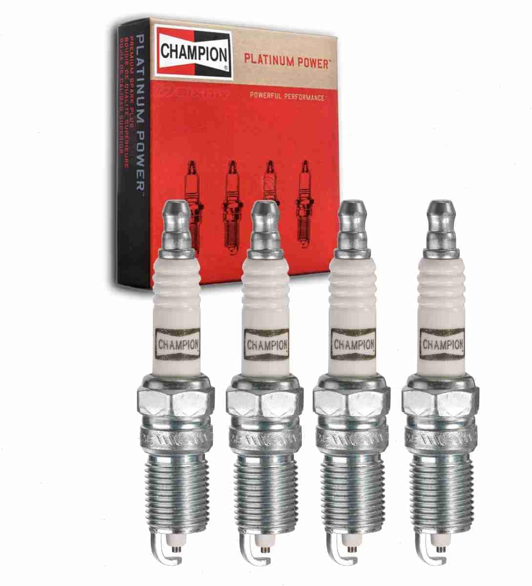 4 pc Champion Platinum Spark Plugs compatible with Chevrolet S10 2.2L L4 1994-2003