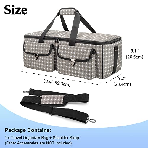 Yarwo Tripod Carrying Case 23.4” Long, Photo Studio Equipment Storage Bag With Shoulder Strap And Carry Handle Compatible For Manfrotto Tripods, Camera Monopods, Speaker, Microphone, Light Stands And Other Photography Accessories, Dots #TOP4