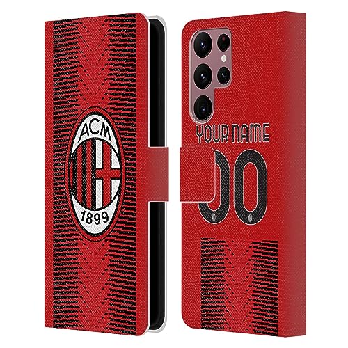 Housse AC Milan Samsung S22 Ultra 5G personnalisable et protection portefeuille cuir amovible
