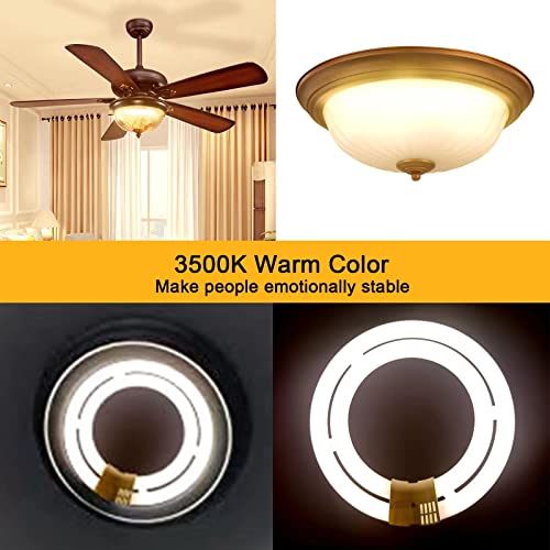 9 Inch T6 58 Watt Double Circline Bulb 2C Fluorescent Circular Light Bulb 55W For Tcp 32058，Satco S6596, Fc552C/Sw/Tc G10Q Cap 3500K #TOP4