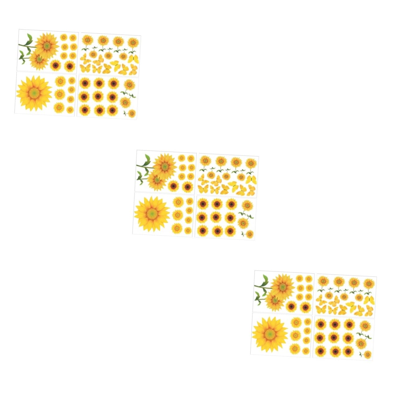 Autocollants retirables tournesols POPETPOP, décoration murale de 12 feuilles pour salon