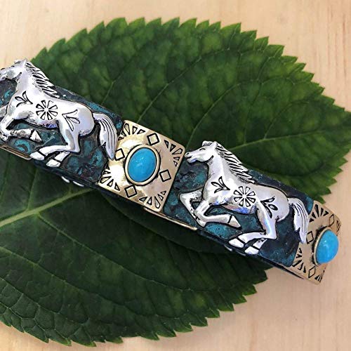 Pammyj Horse Bracelet Tri-Tone With Patina - Western Horse Stretch Bracelet For Teens And Women #TOP3