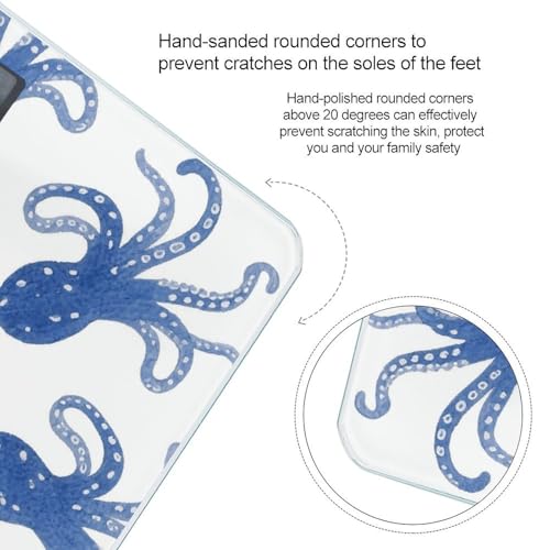 Báscula digital de baño Blue Octopus con pantalla LED miniatura 4