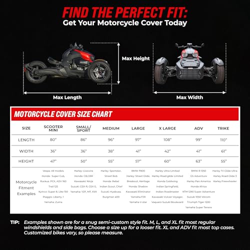 Image of Badass Moto Waterproof for Can-Am Spyder RT Limited Cover 2020-2026, Black | All-weather waterproof outdoor storage; fits Can-Am Spyder RT Limited cover 2020-2026 Sea to Sky; Spyder RT cover