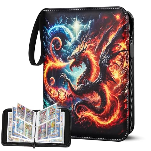 Sammelalbum für Karten 50 Seiten 400 Karten Kapazität Sammelkarten Album PU Tragbar Wasserdicht Karten Halter Heft Ordner Buch kompatibel Ninjago Geschenk für Kinder