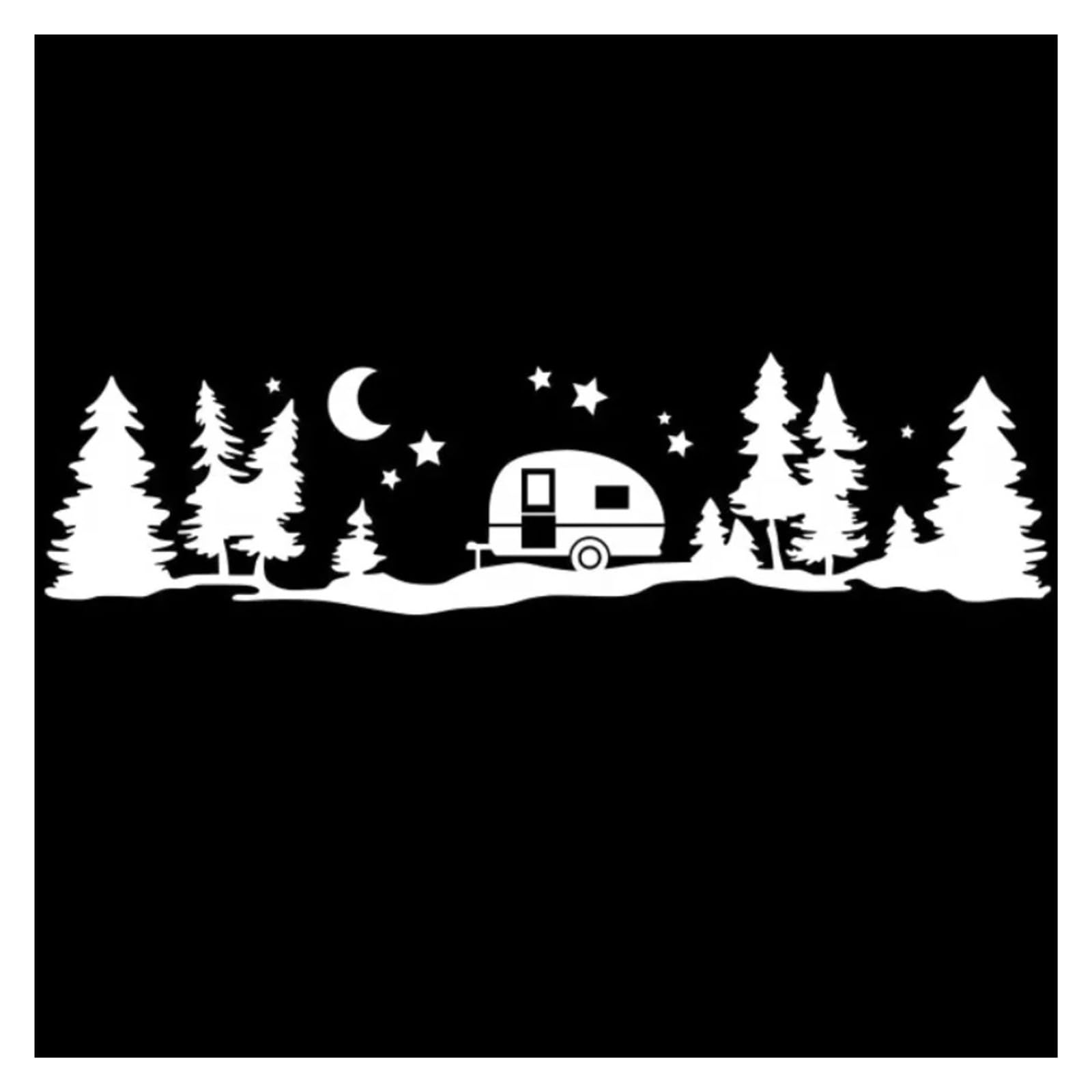 Auto Camper Van for cavalli Caravan RV Camper Van Body Decor Decalcomanie in vinile Accessori for tuning automatico Adesivi for auto(Black,180X45CM)