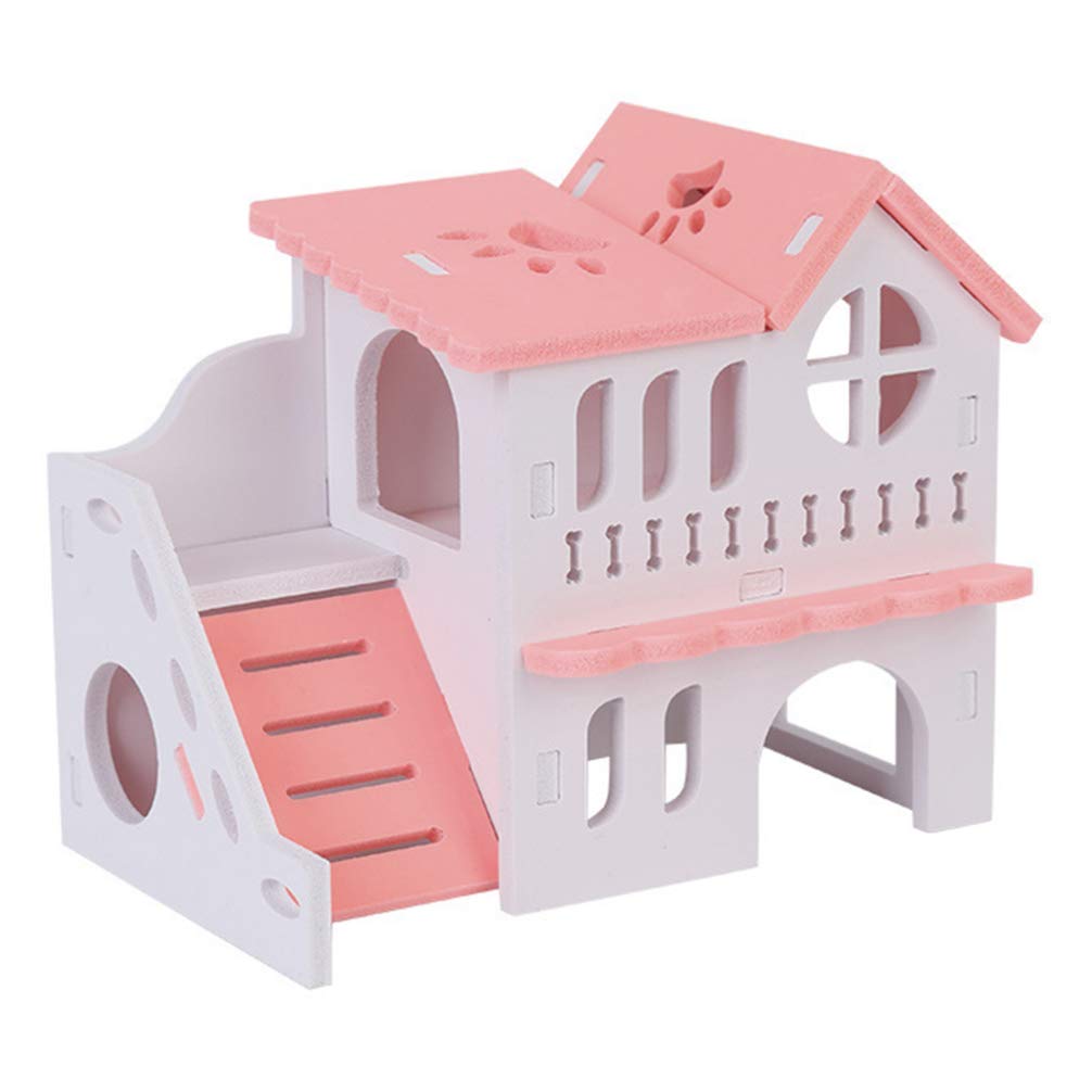 Villa De Hámster De Plantas Cabaña De Madera De Capas De Lujo Escondite De Animales De Hámster Casas y Escondites De Hámster Casa De Madera para Hámster Chaleco Doble Capa