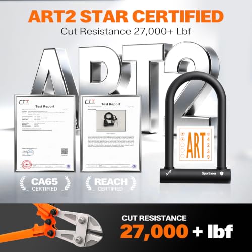 Sportneer ART2 Certified Bike U Lock