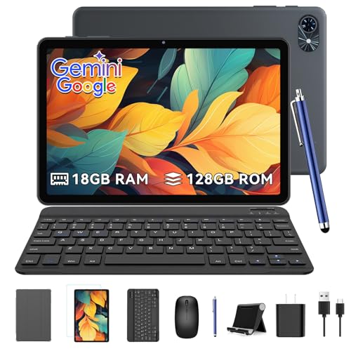 TABWEE T80 Android 15 Tablet mit Tastatur - 18GB RAM+128GB ROM (2TB TF), Tablet 10 Zoll, 6000mAh, 5MP+2MP, Gemini AI 3.1 Pro, 5G WiFi, GPS, Face ID (4 Jahre Garantie)
