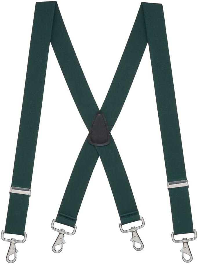 Suspender Store Solid Color Suspenders - 1.5-Inch Wide - X-Back - Trigger Snap - 9 Color & 4 Sizes Including Big & Tall