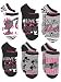 Barbie Girls 6 pack Socks (6-8 / Shoe: 10-4, Black/Multi)
