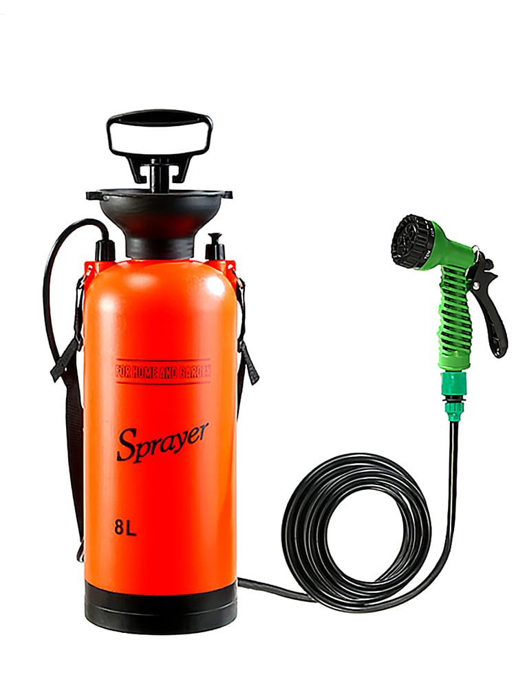 Camping Dusche Mit Pumpe | Tragbare Outdoor Camping Dusche | Multifunktions Badesprüher Haustier-Badewanne | Gartensprüher Pump Drucksprüher für Unterwegs, Autowaschen, Blumen gießen