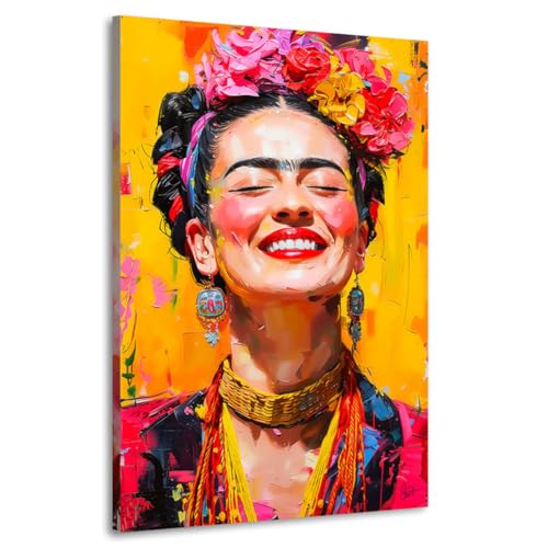 Tableau sur Toile Frida Kahlo Kunstgestalten24 châssis en bois massif 60x90cm de qualité musée