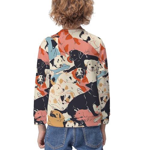 Cute Dog Illustration Pattern for PrntChildren's Casual Pullover Sweatshirt Loose Fit10-12Y2