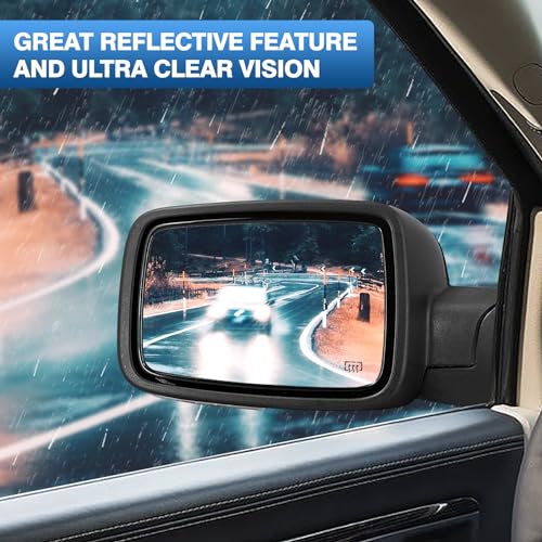 Image of TOP-MAX Dodge Ram Driver Left Side Heated Mirror Glass Compatible with 2009-2018 Dodge Ram 1500 2500 Side View Exterior Convex Mirror Glass 68050299AA, 68079363AA