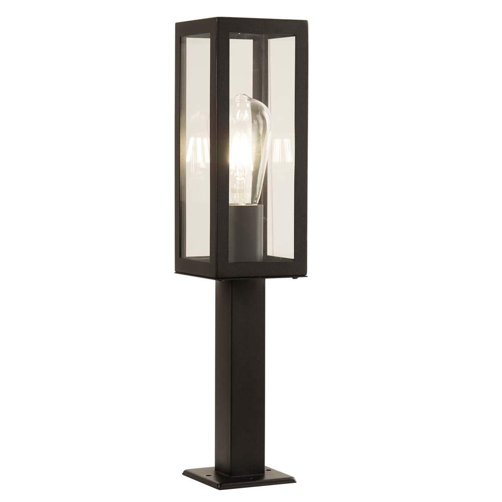 Searchlight Box Pillar Light, Stainless Steel, Black