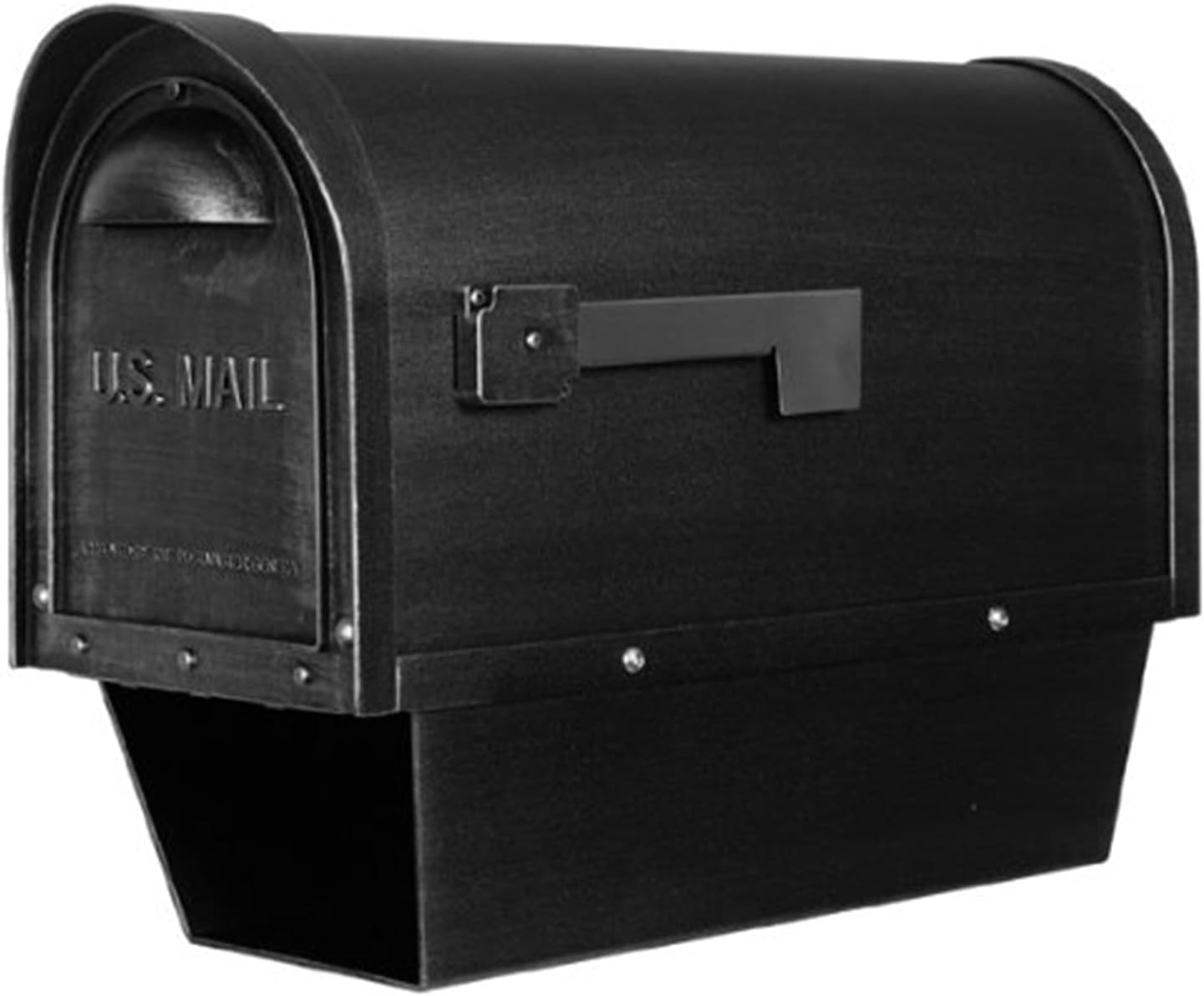 Special Lite Classic Curbside Mailbox with Paper Tube - Black Aluminum Mailbox for Post Mount - SCC-2008-BLK