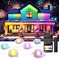 50FT Permanent Outdoor Lights with 30 LED, RGB Color Changing String Lights, IP67 Waterproof Eaves Light with APP & Remote Control, 49 Scene Modes, Music Sync Mode, For Christmas, Halloween, Party