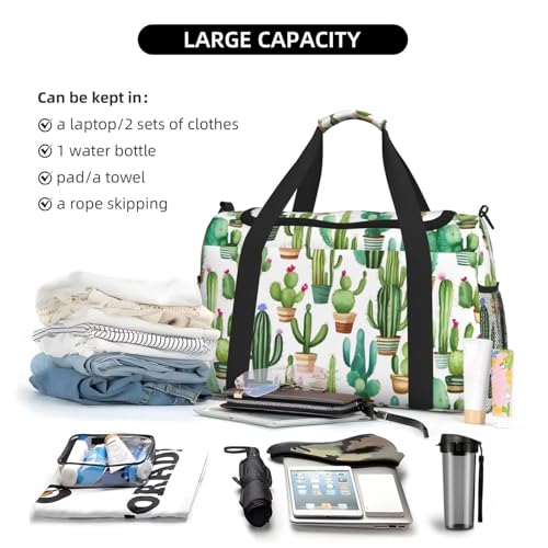 Sac de voyage motif cactus avec poignées ergonomiques solides - 6
