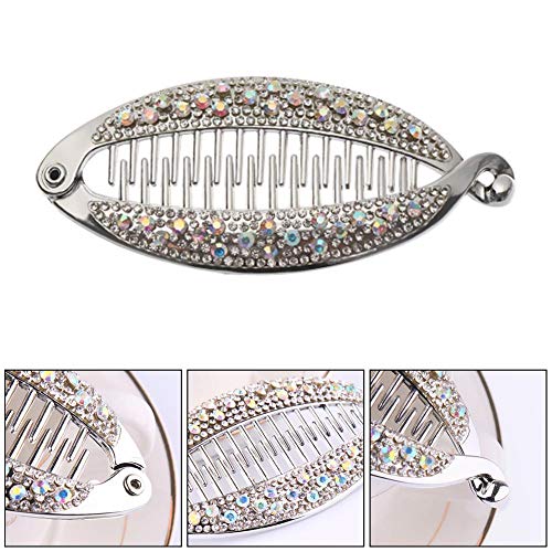 2 pezzi clip di capelli di banana di cristallo di