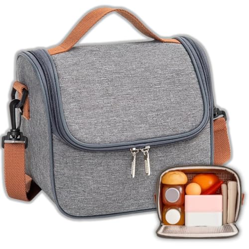 Bolsa Térmica Lancheira Com Alça Transversal Para Marmitas e Lanches - Porta Refeições Moderno e Compacto de Trabalho Passeios e Academia Fitness