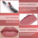 Dusty Pink Crayon Matte Lipstick Lip Liner Pencil, Moisture Smooth Lipstick Pencil, With pencil sharpener Sharpenable Lip Pencil, Ultimate Lip Crayon for Women Smudgeproof Waterproof 10# - Image 5