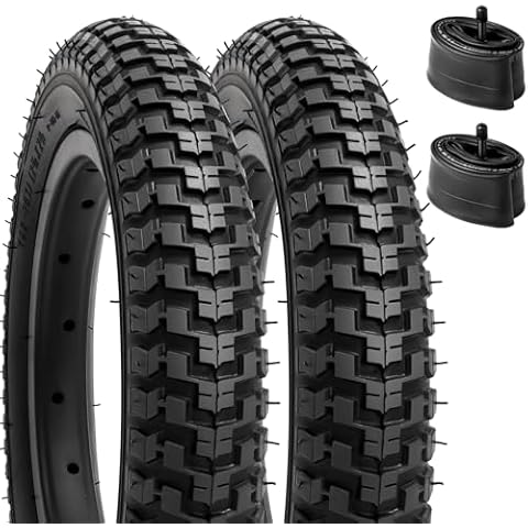 YUNSCM 2-PCS 12.5" Bike Tires 12 ½ x 2 ¼ (57-203) and 12.5" Heavy Duty Bike Tubes Schrader Valve Compatible with 12.5 x 2.25 12 1/2 x 2 1/4 Bike Bicycle Tires and Tubes (Y-558) Cover