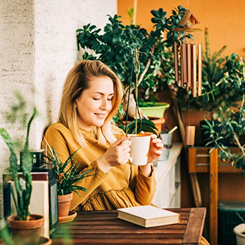 Relaxdays Wind Chime Bamboo, Pointed Roof Design, Hanging Decoration for Outdoors & Indoors, HWD: 68 x 14 x 7 cm, Brown - Image 3