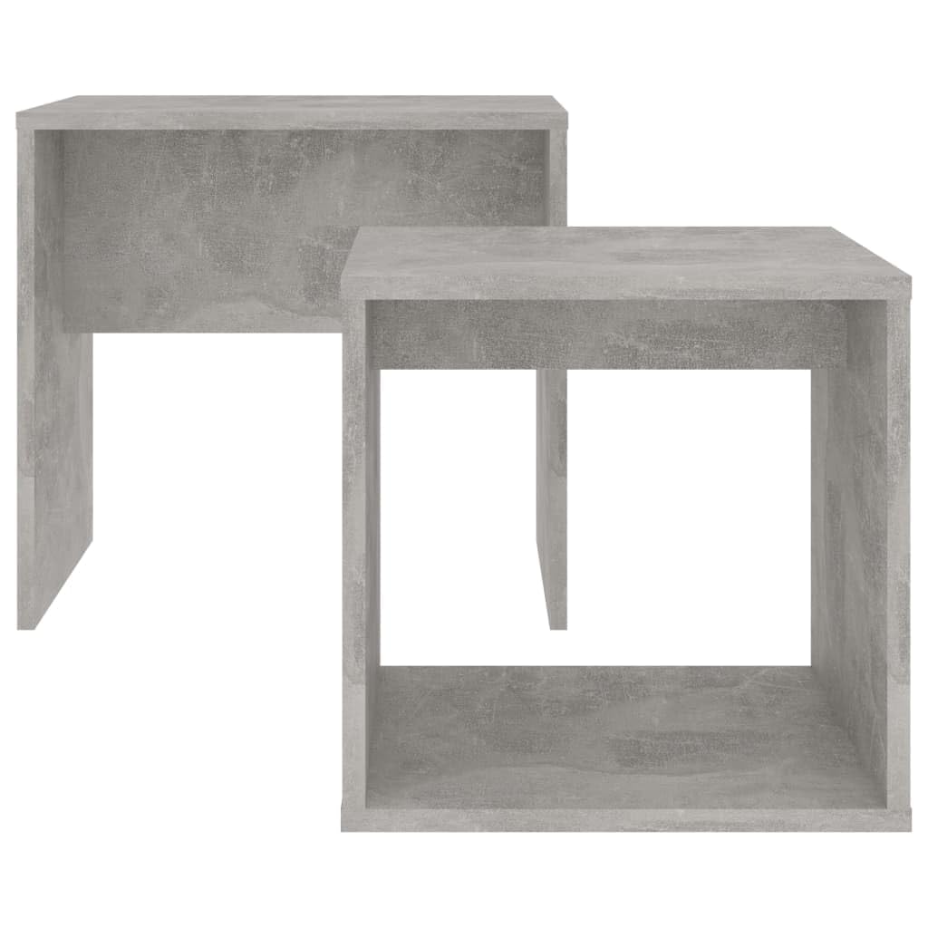 vidaXL Juego de Mesas de Centro Auxiliar Mesita de Salón Lateral Teléfono Té Café de Sofá Hogar Sala de Estar Contrachapada Gris Hormigón 48x30x45 cm