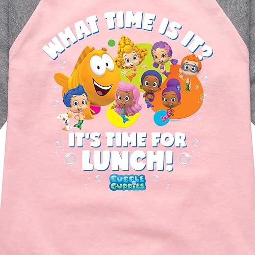 HYBRID APPAREL - Bubble Guppies - Time for Lunch - Toddler and Youth Girls Raglan Graphic T-Shirt - Size 3T3