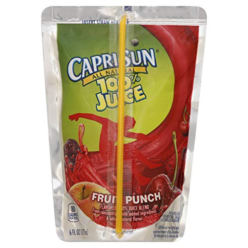 Capri Sun 100% Fruit Punch Juice, 60 Fl. Oz (Pack of 4)