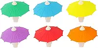 Kit 6 Marcadores de Copo Guarda‑Chuva – Coquetel Coloridos Silicone 4×3,5 cm | Reutilizáveis & Divertidos para Festas e Drinks