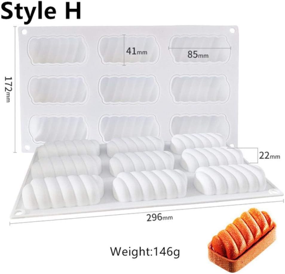 Tart Cake Mold For Baking Dessert Ring Art Mousse Silicone 3D Mould Silikonowe Moule Tartlet Pan Pastry Tools,Style H